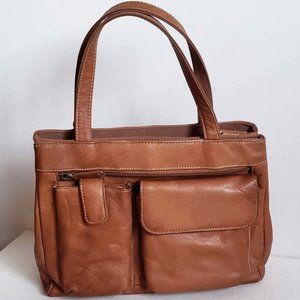 Vintage Leather GIANI BERNINI Tan Organizer Purse Bag Handbag preloved